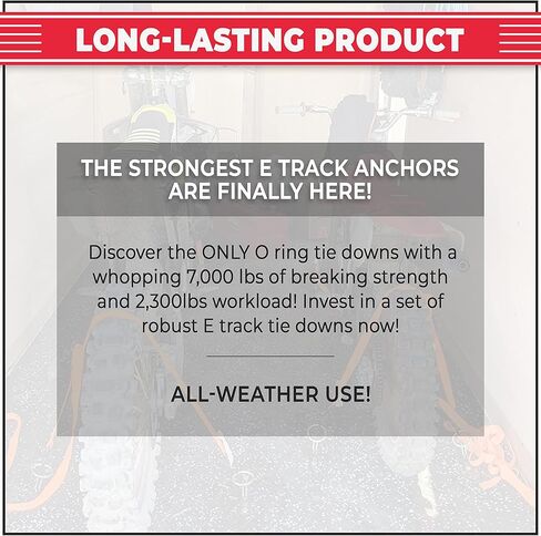 AFA Tooling E Track O Ring مرساة ثقيلة للغاية (24 حزمة) | سجل قوة كسر تبلغ 7000 رطل مع حركة رافعة زنبركية خالية من الانزلاق | خطافات دائرية من الفولاذ المقاوم للصدأ BS لحزام السقاطة in Kuwait