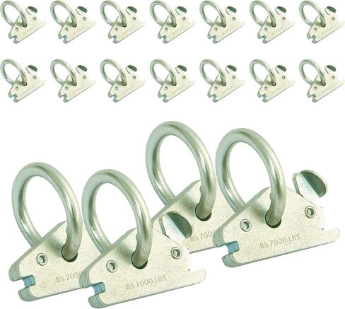 AFA Tooling E Track O Ring Ultra Heavy Tie Down Anchors (24 Pack) | Record 7000 LB Breaking Strength with Slip Free Spring Lever Action | Rustproof BS Stainless Steel Loop Hooks for Ratchet Strap in Saudi Arabia