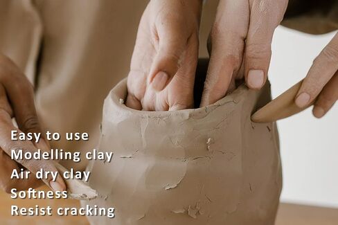 ReArt Air-Dry Clay 15LB wih 3 Colors White, Gray & Terra Cotta 5lb Each- Ideal for Beginners and Advanced Sculptors All-Purpose Modeling Clay (White, Gray & Terra Cotta) in Kuwait