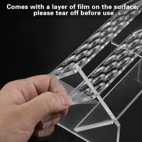 Slant Rack Acrylic Test Tube Holder Rack 8 Holes Centrifuge Tube Rack for 50ML Tubes Clear Suit for Tubes Less Than 3cm/1.2inch in Diameter (8 Holes(50ML)) in Saudi Arabia