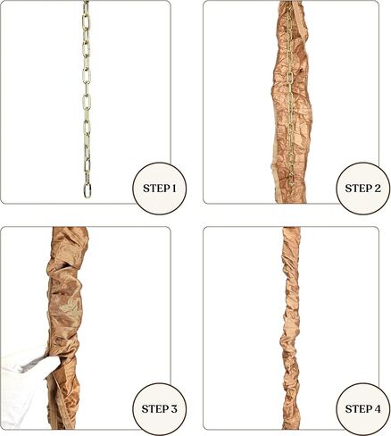 Royal Designs, Inc. CC-11-AGL Antique Gold Cord & Chain Cover- 4 feet- Silk-type Fabric Touch Fastener - Use for Chandelier Lighting Wires in Saudi Arabia