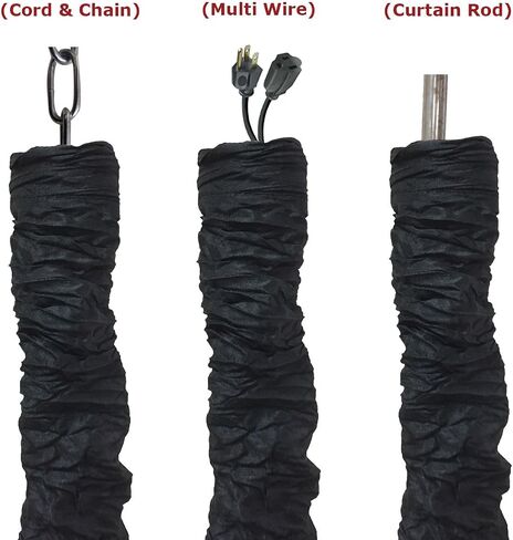 Royal Designs, Inc. CC-11-AGL Antique Gold Cord & Chain Cover- 4 feet- Silk-type Fabric Touch Fastener - Use for Chandelier Lighting Wires in Saudi Arabia