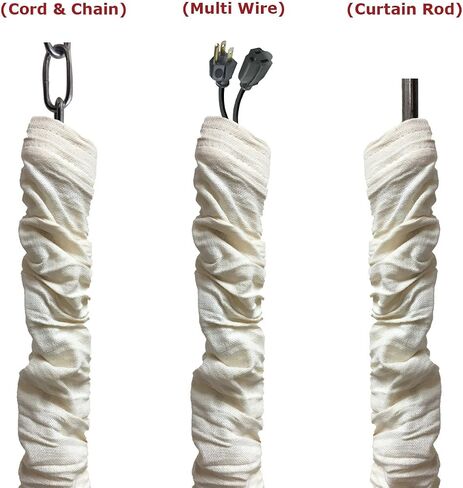 Royal Designs, Inc. CC-11-AGL Antique Gold Cord & Chain Cover- 4 feet- Silk-type Fabric Touch Fastener - Use for Chandelier Lighting Wires in Saudi Arabia