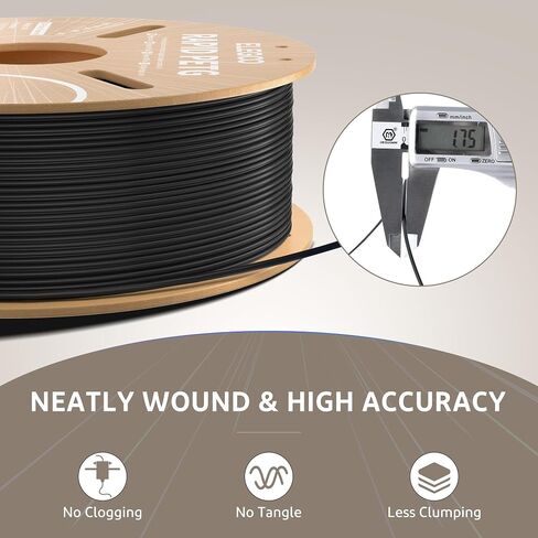 ELEGOO Rapid PETG Filament 1.75 مم أسود 2 كجم، سرعة عالية 30-600 مم/ثانية دقة أبعاد الطابعة ثلاثية الأبعاد +/- 0.02 مم، بكرة من الورق المقوى 1 كجم (2.2 رطل) تناسب معظم طابعات FDM ثلاثية الأبعاد in Saudi Arabia