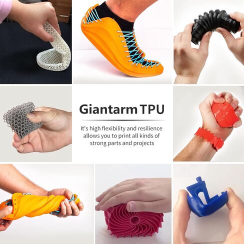 خيوط GIANTARM TPU، خيوط 95A TPU 1.75 مم، دقة الأبعاد +/- 0.03، خيوط طابعة ثلاثية الأبعاد مرنة وناعمة 1 كجم بكرة (2.2 رطل)، تغليف مفرغ (شفاف) in Saudi Arabia
