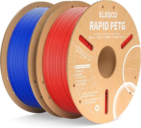 ELEGOO Rapid PETG Filament 1.75 مم أسود 2 كجم، سرعة عالية 30-600 مم/ثانية دقة أبعاد الطابعة ثلاثية الأبعاد +/- 0.02 مم، بكرة من الورق المقوى 1 كجم (2.2 رطل) تناسب معظم طابعات FDM ثلاثية الأبعاد in Saudi Arabia