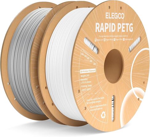 ELEGOO Rapid PETG Filament 1.75 مم أسود 2 كجم، سرعة عالية 30-600 مم/ثانية دقة أبعاد الطابعة ثلاثية الأبعاد +/- 0.02 مم، بكرة من الورق المقوى 1 كجم (2.2 رطل) تناسب معظم طابعات FDM ثلاثية الأبعاد in Saudi Arabia