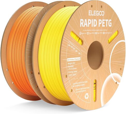 ELEGOO Rapid PETG Filament 1.75 مم أسود 2 كجم، سرعة عالية 30-600 مم/ثانية دقة أبعاد الطابعة ثلاثية الأبعاد +/- 0.02 مم، بكرة من الورق المقوى 1 كجم (2.2 رطل) تناسب معظم طابعات FDM ثلاثية الأبعاد in Saudi Arabia
