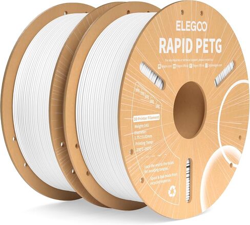 ELEGOO Rapid PETG Filament 1.75 مم أسود 2 كجم، سرعة عالية 30-600 مم/ثانية دقة أبعاد الطابعة ثلاثية الأبعاد +/- 0.02 مم، بكرة من الورق المقوى 1 كجم (2.2 رطل) تناسب معظم طابعات FDM ثلاثية الأبعاد in Saudi Arabia