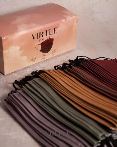 أقنعة الوجه المتوازنة من VIRTUE CODE - أقنعة الوجه المريحة الناعمة المكونة من 3 طبقات والتي يمكن التخلص منها in Kuwait