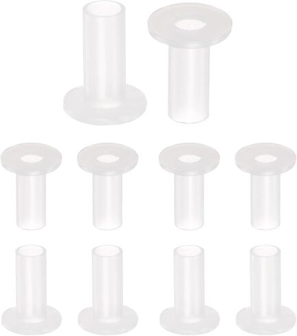 uxcell 4pcs Flanged Sleeve Bearings Plastic Bushings 10.1mm Bore x 14mm OD x 10mm Length Nylon Bushings, White in Saudi Arabia