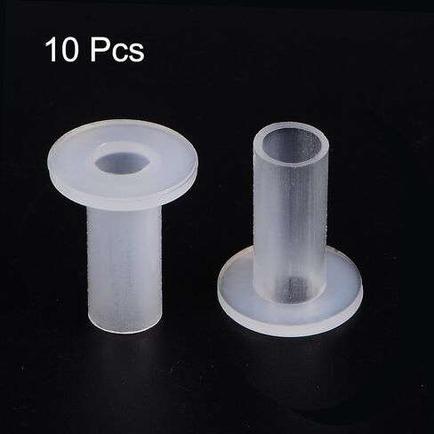uxcell 4pcs Flanged Sleeve Bearings Plastic Bushings 10.1mm Bore x 14mm OD x 10mm Length Nylon Bushings, White in Saudi Arabia