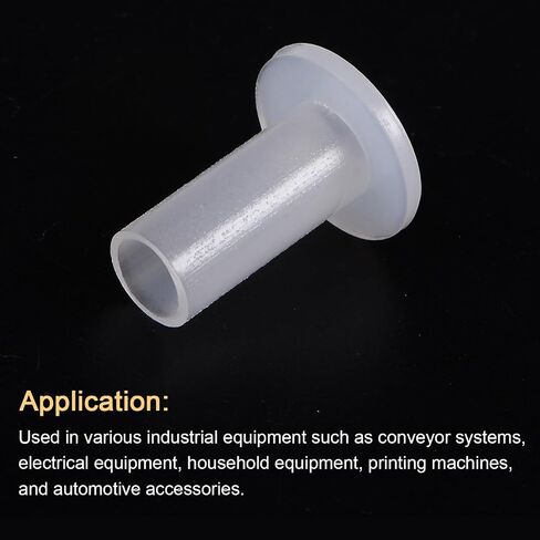 uxcell 4pcs Flanged Sleeve Bearings Plastic Bushings 10.1mm Bore x 14mm OD x 10mm Length Nylon Bushings, White in Saudi Arabia