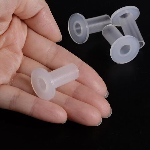 uxcell 4pcs Flanged Sleeve Bearings Plastic Bushings 10.1mm Bore x 14mm OD x 10mm Length Nylon Bushings, White in Saudi Arabia
