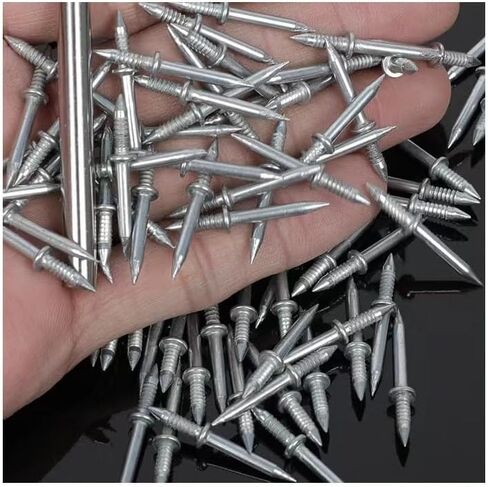 100PCS Double Head Skirting Seamless Nails - Double Head Skirting Nails, Veneer Concealment Nails for Home Decor, Woodwork, Furniture and Construction, Outdoor and Indoor Domestic Use in Saudi Arabia