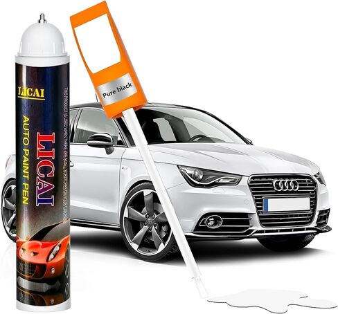 طلاء لمسات نهائية للسيارات، قلم طلاء السيارة الأبيض لإصلاح الخدوش، طلاء لمس مزدوج في واحد، حل سريع وسهل لإصلاح الخدوش الطفيفة في السيارة، قلم طلاء اللمس 0.4 أونصة سائلة in Kuwait