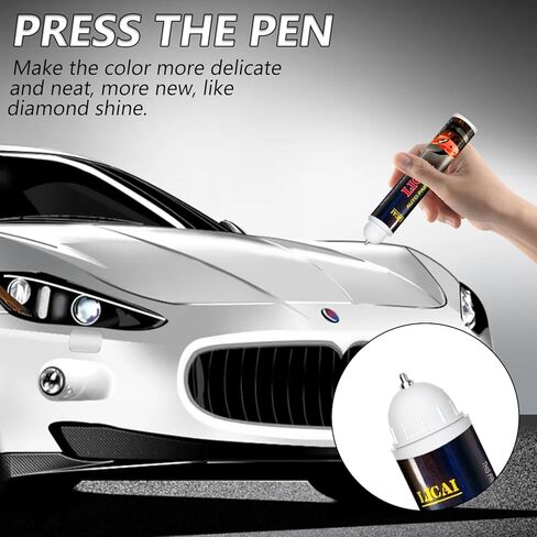 طلاء لمسات نهائية للسيارات، قلم طلاء السيارة الأبيض لإصلاح الخدوش، طلاء لمس مزدوج في واحد، حل سريع وسهل لإصلاح الخدوش الطفيفة في السيارة، قلم طلاء اللمس 0.4 أونصة سائلة in Kuwait
