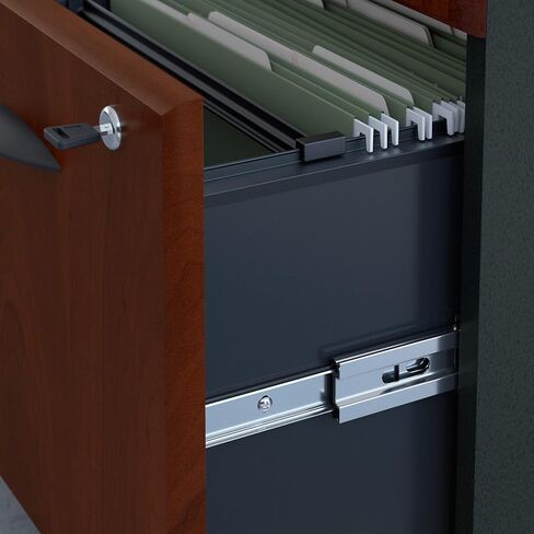 Bush Business Furniture Series A 3 Drawer Mobile File Cabinet in Hansen Cherry & Galaxy - Assembled, Rolling Document Storage for Home or Professional Office in Saudi Arabia
