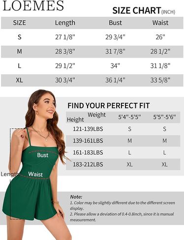 Loemes Women's Summer Sleeveless Romper Spaghetti Strap Casual Outfits 2024 Shorts Overalls Jumpsuit with Pockets in Saudi Arabia