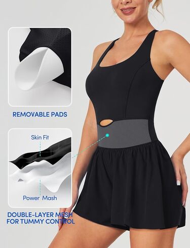 IUGA Workout Romper Tummy Control Padded Athletic Romper with Built in Shorts Running Onesie for Women Jumpsuits Gym Clothes in Saudi Arabia