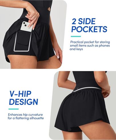 IUGA Workout Romper Tummy Control Padded Athletic Romper with Built in Shorts Running Onesie for Women Jumpsuits Gym Clothes in Saudi Arabia