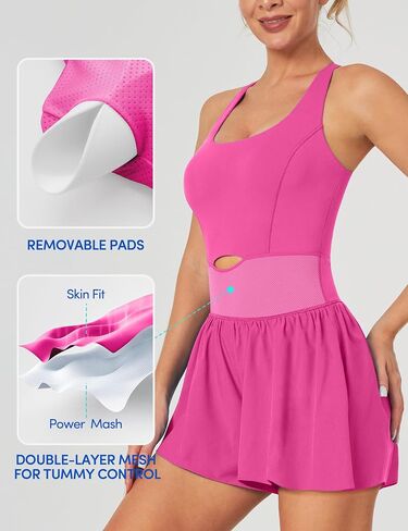 IUGA Workout Romper Tummy Control Padded Athletic Romper with Built in Shorts Running Onesie for Women Jumpsuits Gym Clothes in Saudi Arabia