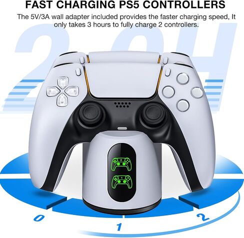 PS5 Controller Charger Station,PS5 Charging Station with Fast Charging Cord, Replacement for DualSense Controller PS5 Remote Control Charger Docking Station in Saudi Arabia