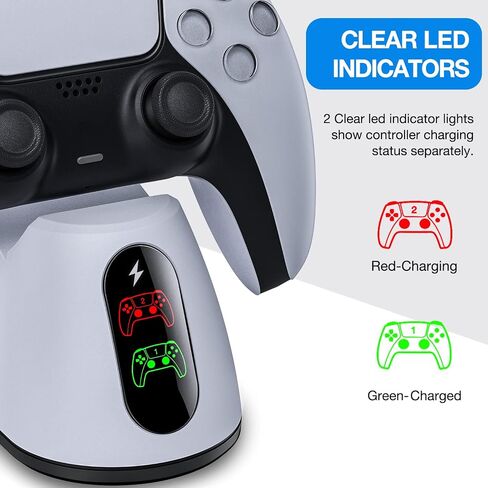 PS5 Controller Charger Station,PS5 Charging Station with Fast Charging Cord, Replacement for DualSense Controller PS5 Remote Control Charger Docking Station in Saudi Arabia