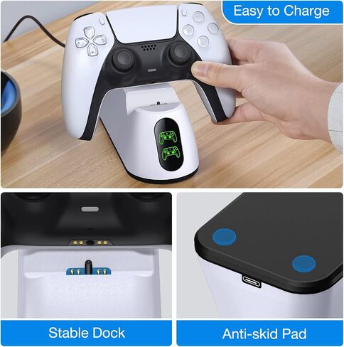 PS5 Controller Charger Station,PS5 Charging Station with Fast Charging Cord, Replacement for DualSense Controller PS5 Remote Control Charger Docking Station in Saudi Arabia