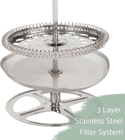 Elanze Designs Natural Grain 1 Liter Large Glass and Bamboo French Press Coffee and Loose Leaf Tea Maker in Saudi Arabia