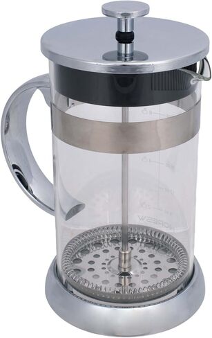 Elanze Designs Natural Grain 1 Liter Large Glass and Bamboo French Press Coffee and Loose Leaf Tea Maker in Kuwait