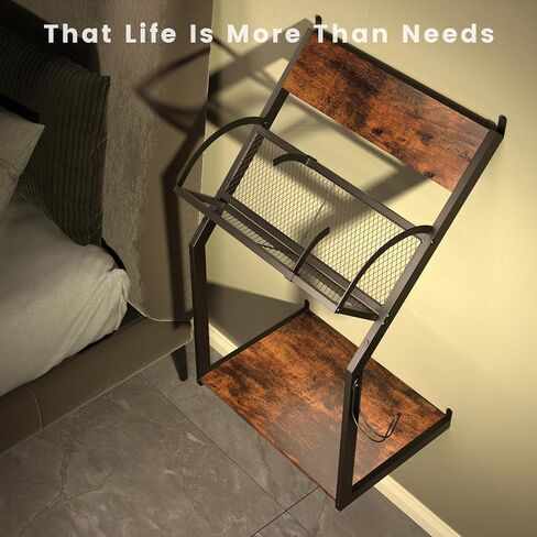 HOYRR Record Player Stand,Turntable Stand,Record Player Table,Wall Mounted Record Player Stand,Vinyl Record Wall Mount,Vintage Ironwood Turntable Stand,Record Player Stand with Storage in Kuwait