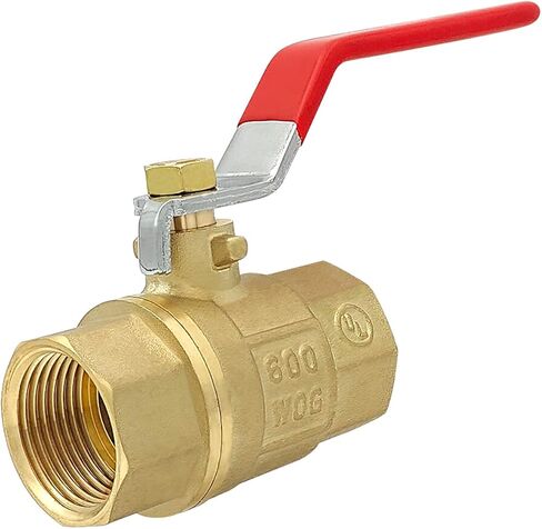 BH Brass 1/2" Full Port Ball Valve with Red Vinyl Handle, NPT Female x Female Thread,150 PSI WSP/600 WOG (1/2"),1 pack in Saudi Arabia