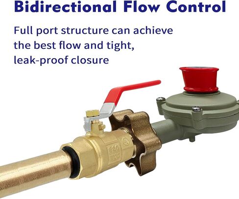 BH Brass 1/2" Full Port Ball Valve with Red Vinyl Handle, NPT Female x Female Thread,150 PSI WSP/600 WOG (1/2"),1 pack in Saudi Arabia
