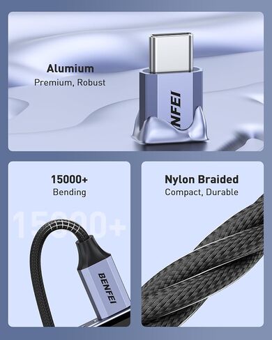 Benfei USB C إلى محول مقبس الصوت مع مجموعة شرائح DAC ، USB-C إلى 3.5 ملم سماعة رأس أنثى متوافقة مع iPhone 15 Pro Max/15 Pro/15 ، Samsung Galaxy S24/S23/S22/S21 Ultra ، IPAD Pro ، Pixel 8 Pink Pink in Kuwait