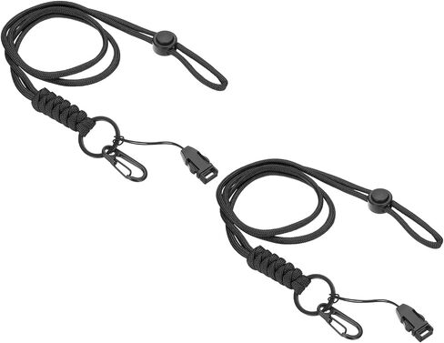 PATIKIL 44cm Neck Lanyard with Hook, 2 Pcs Adjustable Long Keychain Strap Badge Lanyard with Release Buckle for ID Badges Holder Keys USB Keychain USB Office, Red in Saudi Arabia