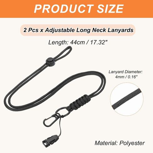 PATIKIL 44cm Neck Lanyard with Hook, 2 Pcs Adjustable Long Keychain Strap Badge Lanyard with Release Buckle for ID Badges Holder Keys USB Keychain USB Office, Red in Saudi Arabia