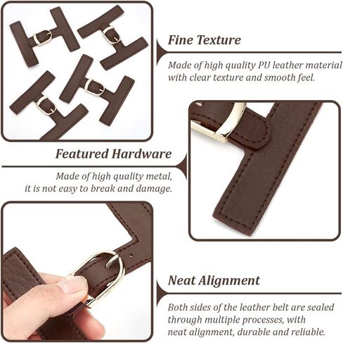 FINGERINSPIRE Leather Sew-On Toggles Closures Imitation Leather Snap Toggle Duffle Jacket Buckle Leather Clasp Fasteners in Saudi Arabia