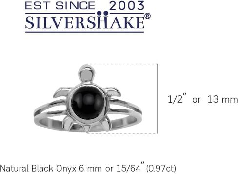 Silvershake 6MM Round Shape Gemstone White Gold Plated or Yellow Gold Plated 925 Sterling Silver Casual Turtle Sealife Solitaire Ring Jewelry for Women in Saudi Arabia