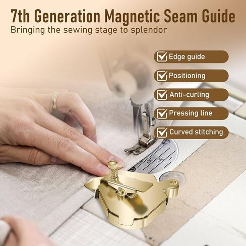 Trovease Magnetic Seam Guide for Sewing Machine, Heavy Duty 3X Stronger Magnet Universal Fit for Metal Machines, Quilting & Straight Stitch and Rounded Hem Tool Silver in Saudi Arabia