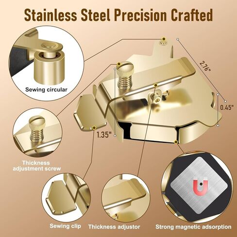 Trovease Magnetic Seam Guide for Sewing Machine, Heavy Duty 3X Stronger Magnet Universal Fit for Metal Machines, Quilting & Straight Stitch and Rounded Hem Tool Silver in Saudi Arabia