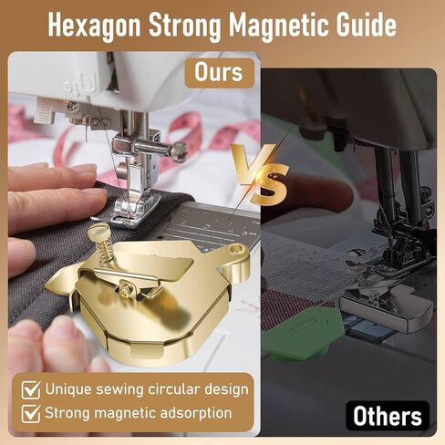 Trovease Magnetic Seam Guide for Sewing Machine, Heavy Duty 3X Stronger Magnet Universal Fit for Metal Machines, Quilting & Straight Stitch and Rounded Hem Tool Silver in Saudi Arabia