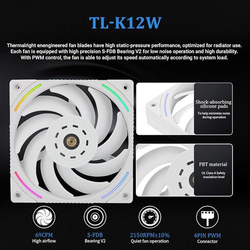 Thermalright Frozen Vision 240 Black-Liquid CPU Water Cooler, with 2 PWM Fans,2.88-inch Square Image IPS LCD Display for 480x480 Pixels,Computer CPU Water Cooler for AM4/AM5,Intel lga1700/1851/115X in Kuwait