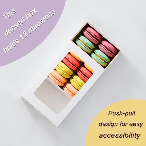 20PCS Macaron Boxes for 12,Chocolate Covered Strawberry Boxes with Window, Macaron Packaging Display for Strawberry Gift, Chocolate, Truffles,Desserts(Brown) in Saudi Arabia