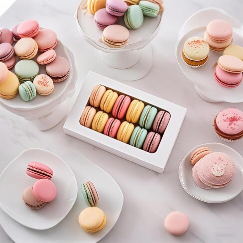 20PCS Macaron Boxes for 12,Chocolate Covered Strawberry Boxes with Window, Macaron Packaging Display for Strawberry Gift, Chocolate, Truffles,Desserts(Brown) in Saudi Arabia