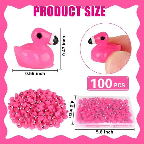 100 pcs ميني ميني راتنج فلامنغو البط ، تماثيل البط الصغيرة لإخفاء الوردي الوردي الفلامنغو توهج في الحيوانات الصغيرة المظلمة لكعكة الحديقة الصغيرة توبيبر المناظر الطبيعية المائية دمية ديكور المنزل in Kuwait