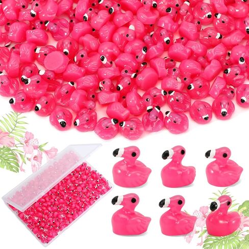100 pcs ميني ميني راتنج فلامنغو البط ، تماثيل البط الصغيرة لإخفاء الوردي الوردي الفلامنغو توهج في الحيوانات الصغيرة المظلمة لكعكة الحديقة الصغيرة توبيبر المناظر الطبيعية المائية دمية ديكور المنزل in Kuwait