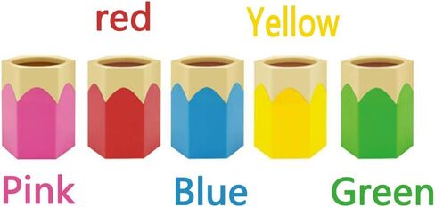 Brush Storage Pen Pencil Holder Container Desk Organizer Storage Pencil Shaped Pens Cup Stationery for Home Office School (Yellow) in Saudi Arabia