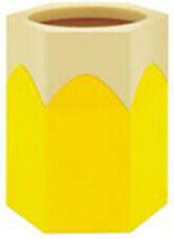 Brush Storage Pen Pencil Holder Container Desk Organizer Storage Pencil Shaped Pens Cup Stationery for Home Office School (Yellow) in Saudi Arabia