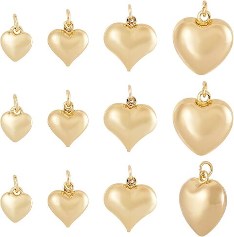 Craftdady 18K Gold Prass Brass Metal Charms Presants Crescent Moon Flower Heart Presants Hollow Cruncifix Cross Dangle Tharms for DIY Craft Craft Carring Bracelet Mowner in Kuwait